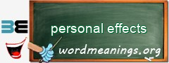 WordMeaning blackboard for personal effects
